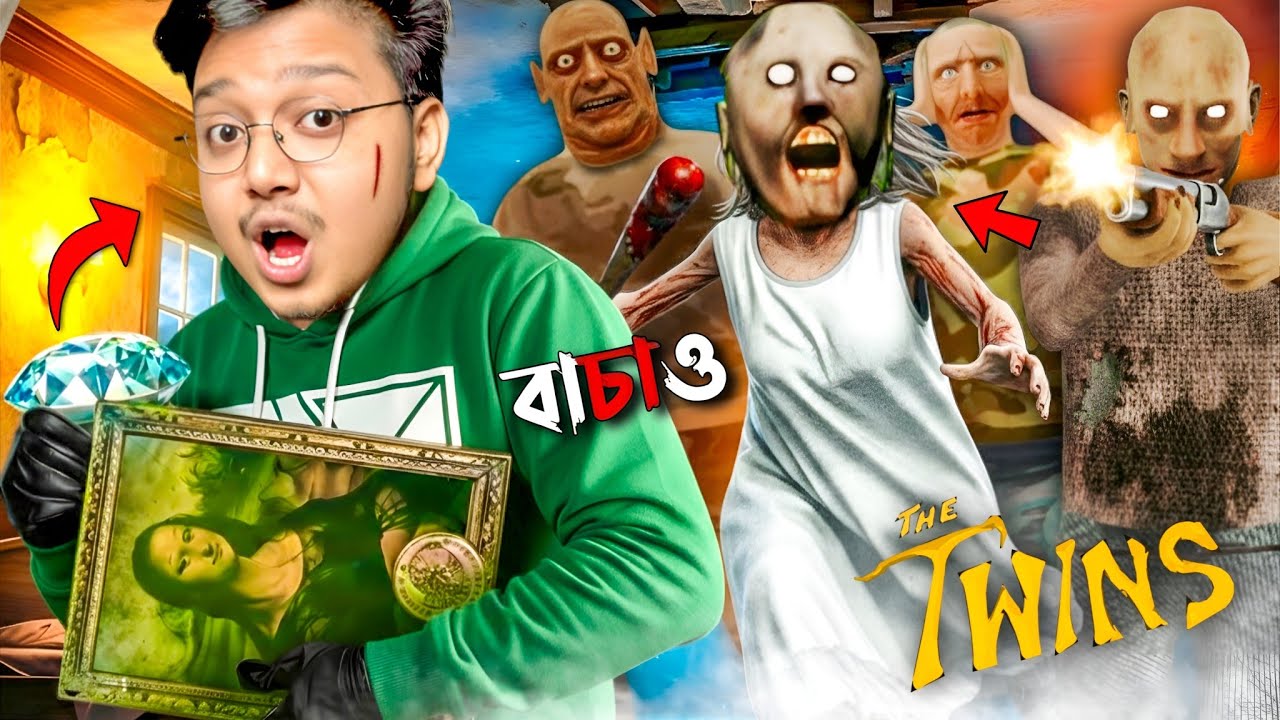 The Twins with Granny Grandpa - ROOF Escape || Yeah Noob Gamer