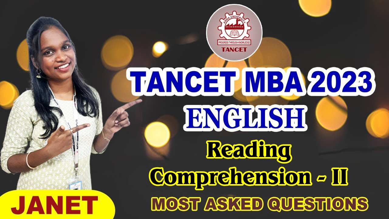 TANCET MBA 2023 | English | Reading Comprehension - 02