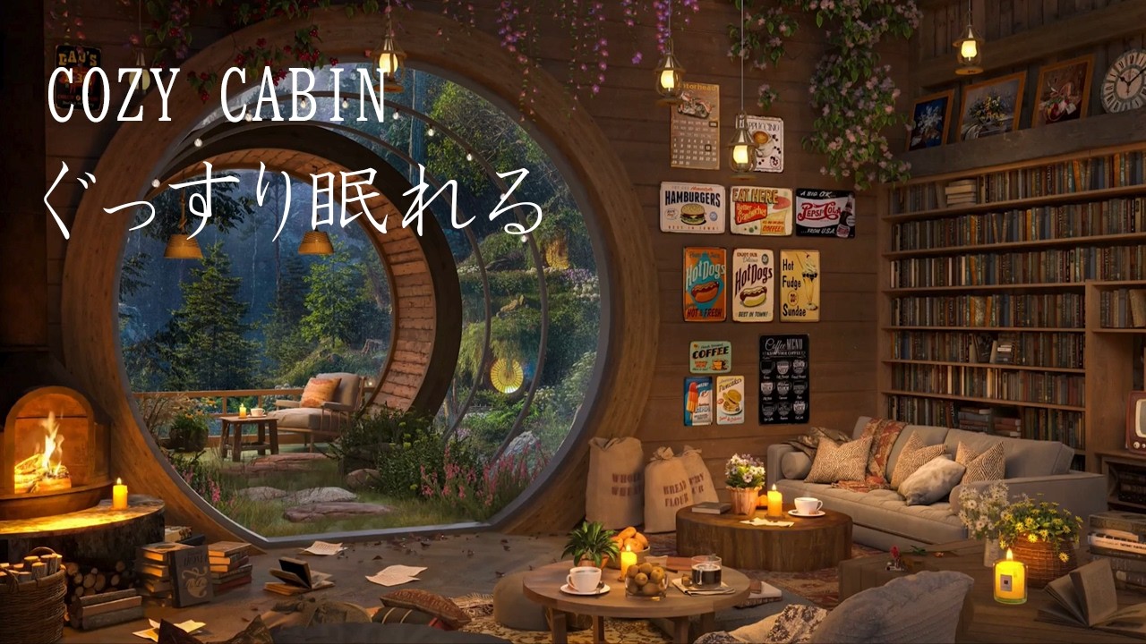 【リラックス】心が落ち着く暖炉の火3時間｜森の小屋で過ごす癒し時間｜4K ASMR／Calm Fireplace in a Cozy Forest Cabin