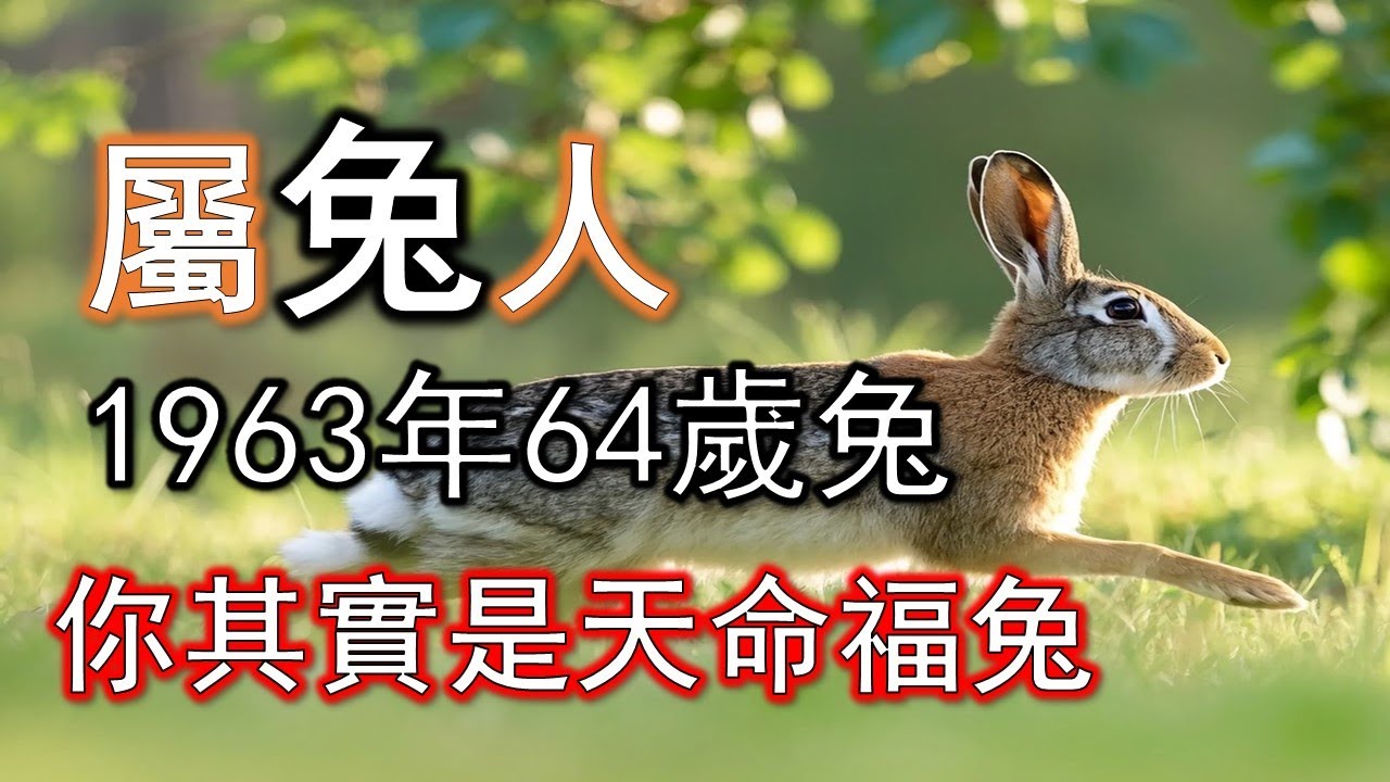 1963年屬兔人，你其實是天命福兔，年底家有一大喜事#生肖兔#屬兔人#1963 兔
