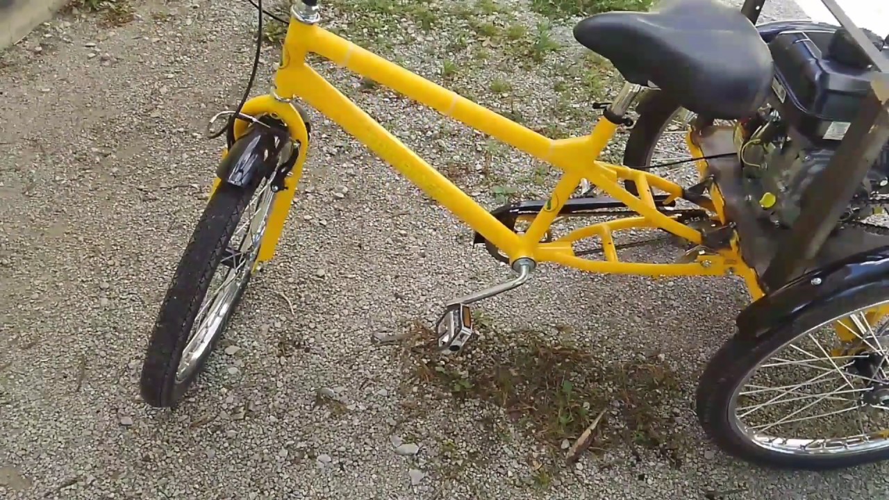 Motorized bicycle build three wheeled bike