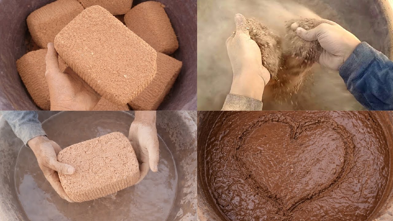 Crispy Dusty Brown Dirt Dry Crumbling | Water Crumbling & Dry Pouring ASMR