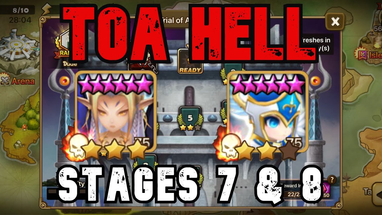 SUMMONERS WAR / TOA HELL STAGES 7 & 8 - PSAMATHE AND CAMILLA - FEBRUARY 2021