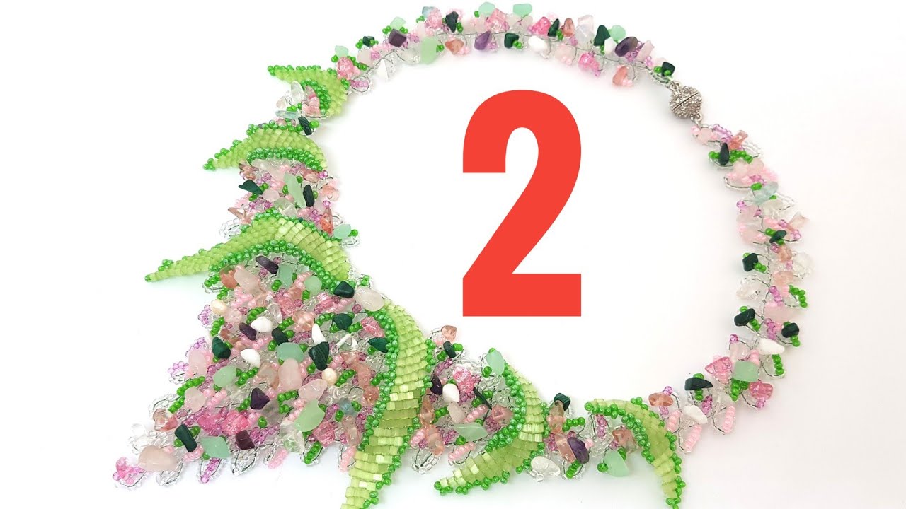 Necklace/Bead necklace/How to make a necklace/Necklace/Колье уголок/Колье из бисера/Как сделать/2