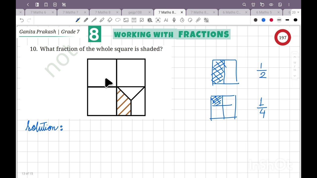 Class 7 Maths Chapter 8 Working With Fractions Page no 197 Question No 10