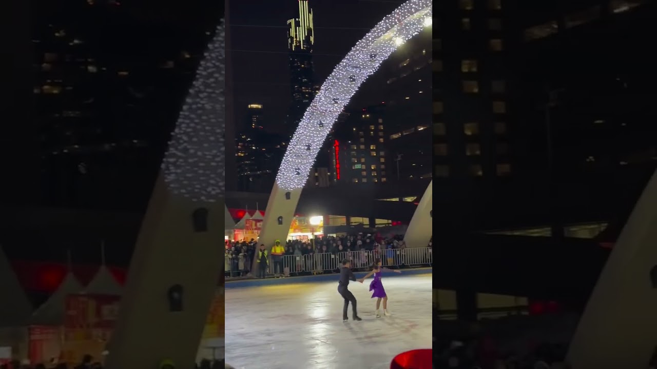 Ice snow at Nathan Phillips Square Toronto 