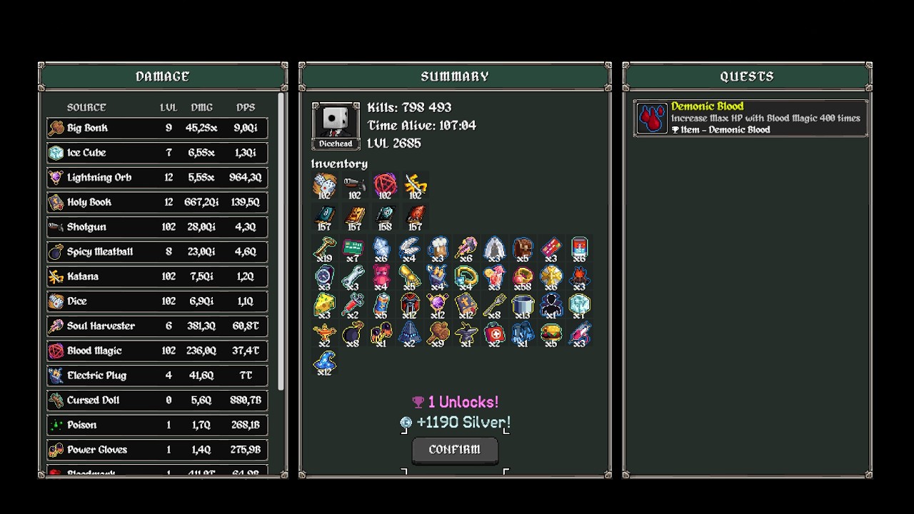 Dicehead 798k kills Megabonk 1.0.65