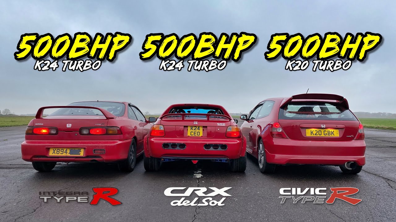 BOOSTED BATTLES.. 500HP EP3 v 500HP DC2 v 500HP DEL SOL