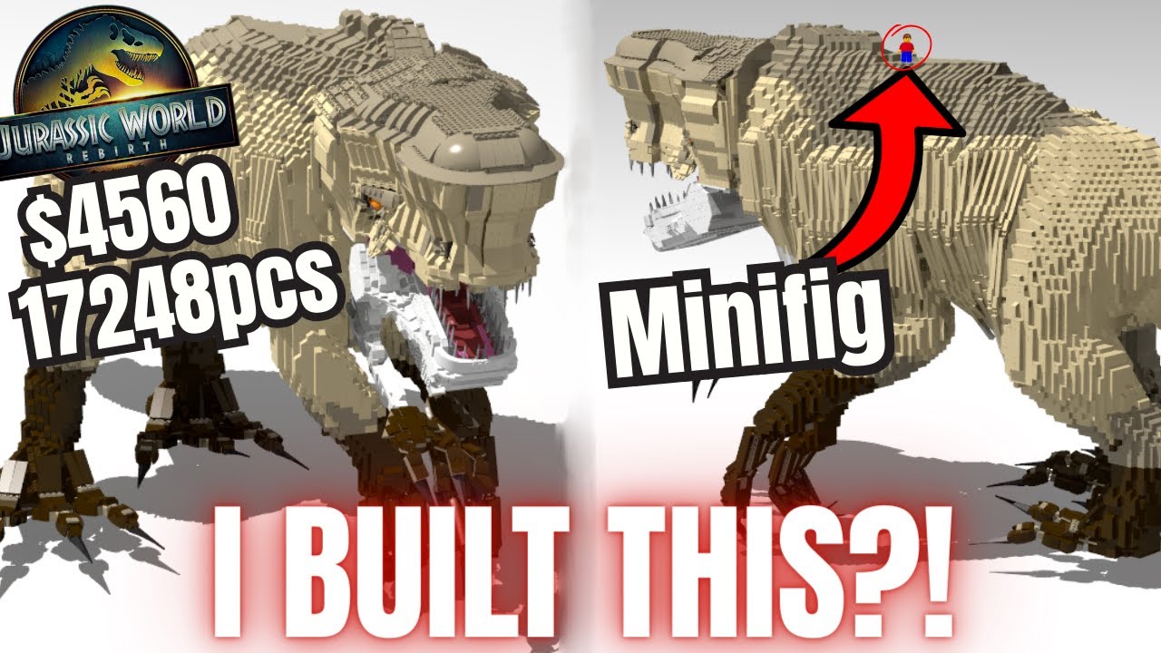 WORLDS LARGEST 17K+ Piece LEGO D-rex! ($4560) Jurassic World Dinosaur Moc