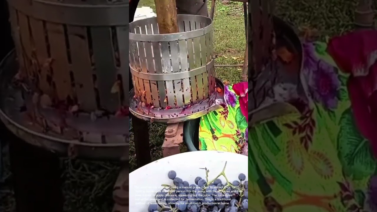 Making Homemade Wine: Pressing Grapes with a Manual Press