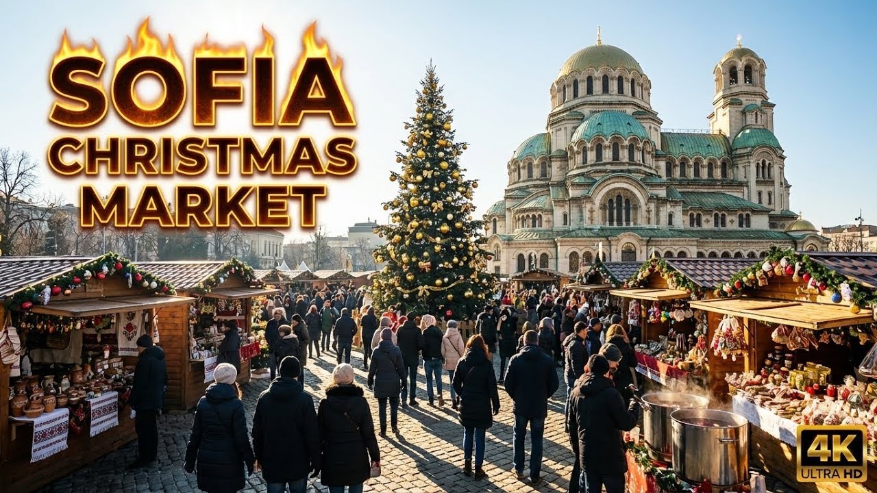 Sofia Christmas Market 4K Festive Walking Tour in Bulgaria's Capital