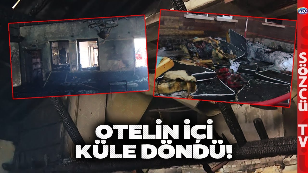 Bolu Kartalkaya'da Yanan Otelin İçi Böyle Görüntülendi! Yataklar ve Odalar Küle Döndü