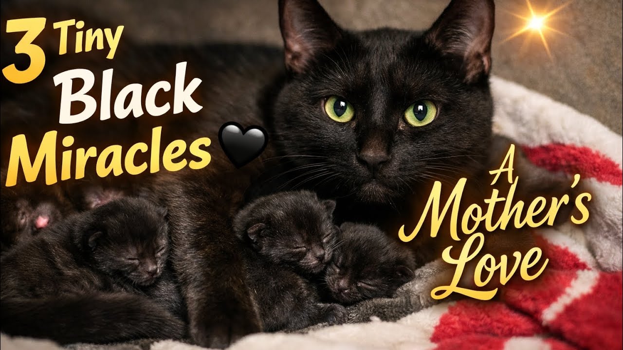 Black Cat Gives Birth to 3 Adorable Black Kittens 🖤 | Rare & Heart-Melting Moment