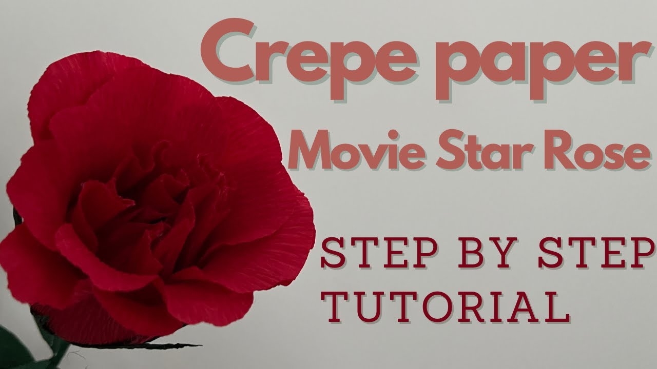 How To Make Movie Star Rose Crepe Paper Flower | Step By Step Tutorial