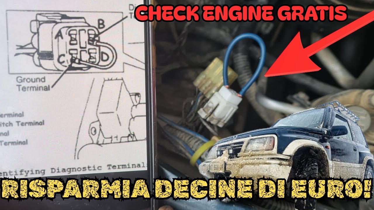 CHECK engine Suzuki VITARA G16b e codici di ERRORE facendo un ponticello con un cavetto 😱