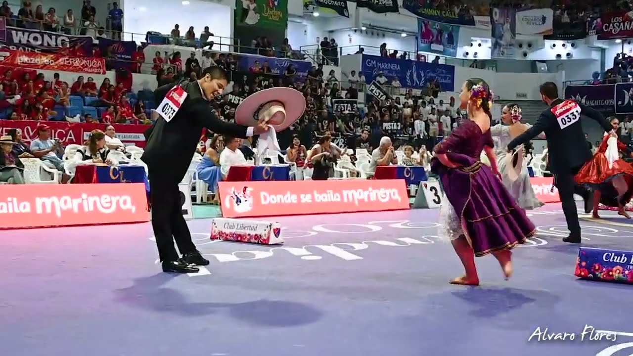 Paolo Casaña y Leslie Castillo. Eliminatoria Adulto Concurso Mundial de Marinera Norteña 2026 
