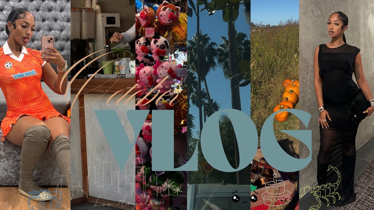 OCTOBER VLOG:  BIRTHDAY BLUES+  FALL THINGS+ NAILS+HAIR+ FAIR+LETS GO TO LA+SCORPIO TINGS