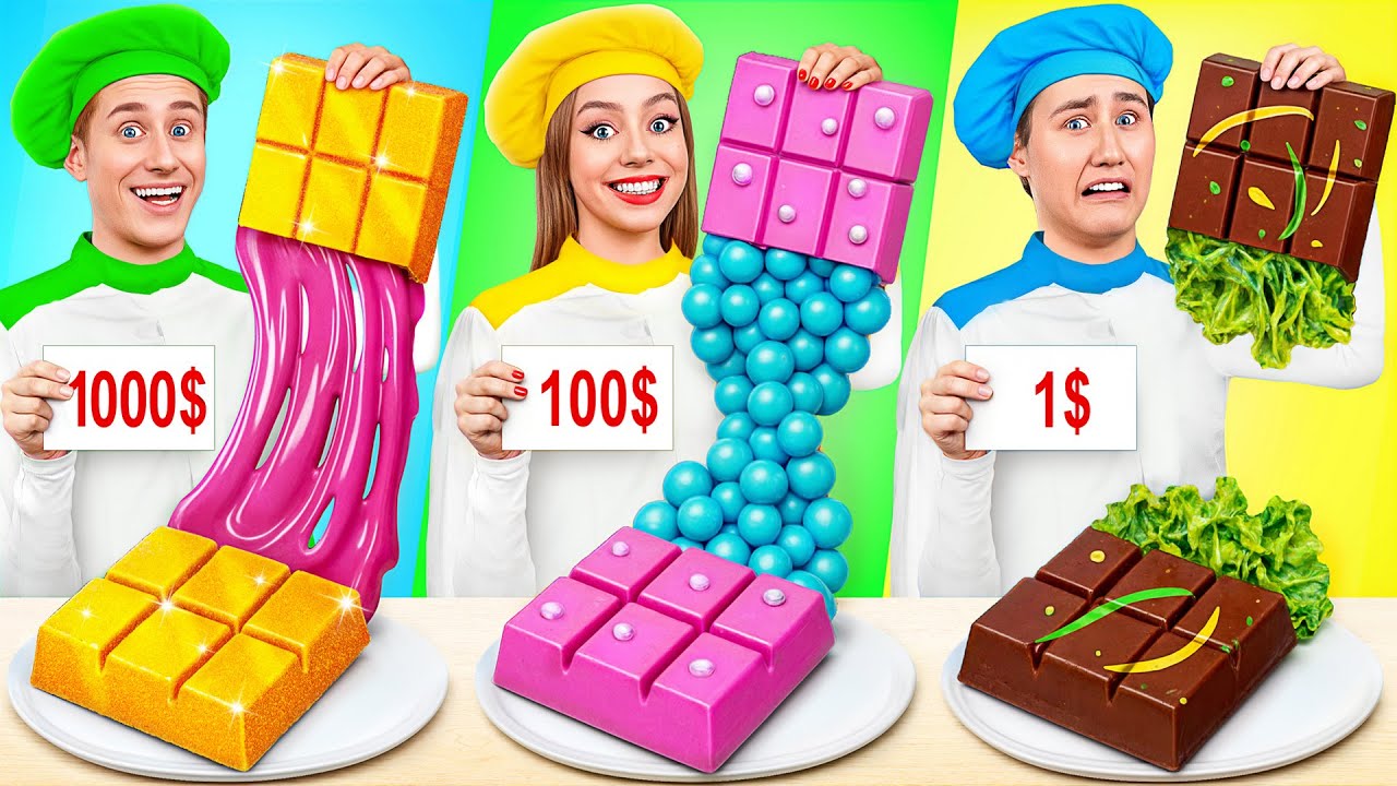 1$ vs 100$ vs 1000$ Provocare de Gătit | Bătălia Alimentară Multi DO Best