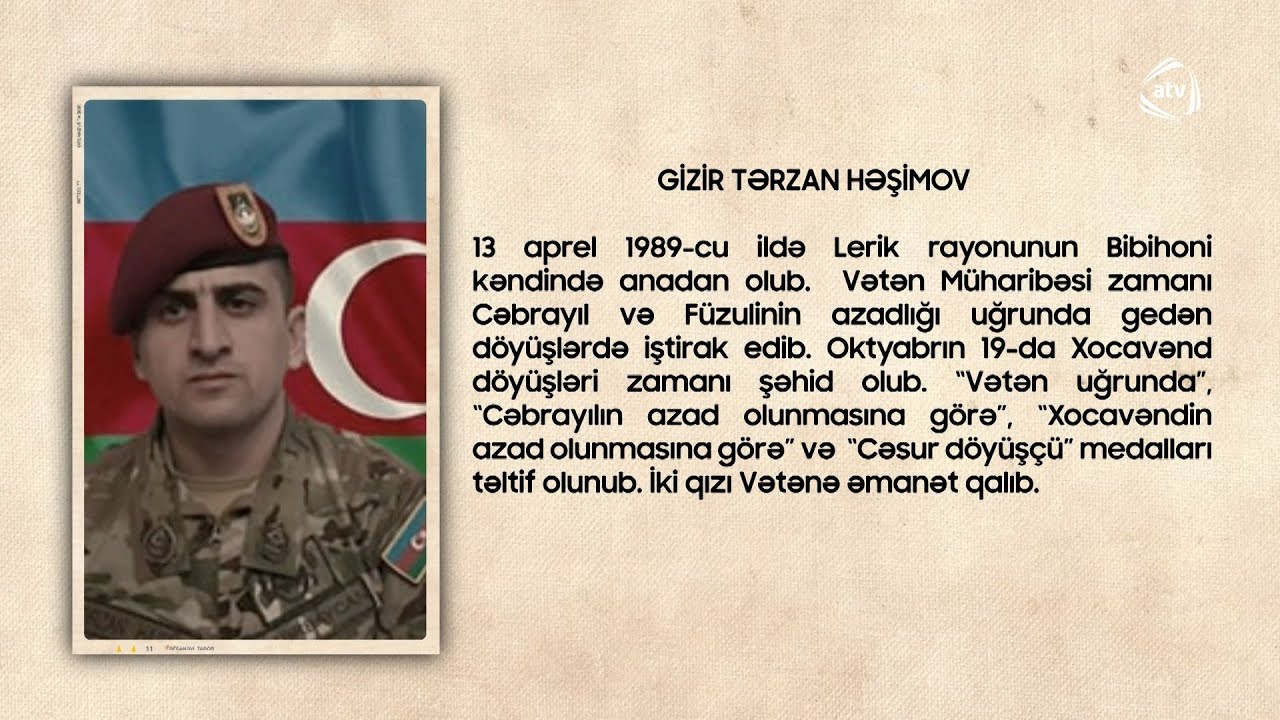 Tərzan Həşimov - son nəfəsində qızının adını çəkən şəhid
