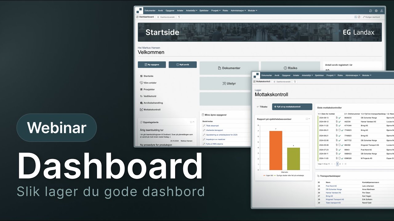 Slik lager du gode dashboard | Webinar   EG Landax