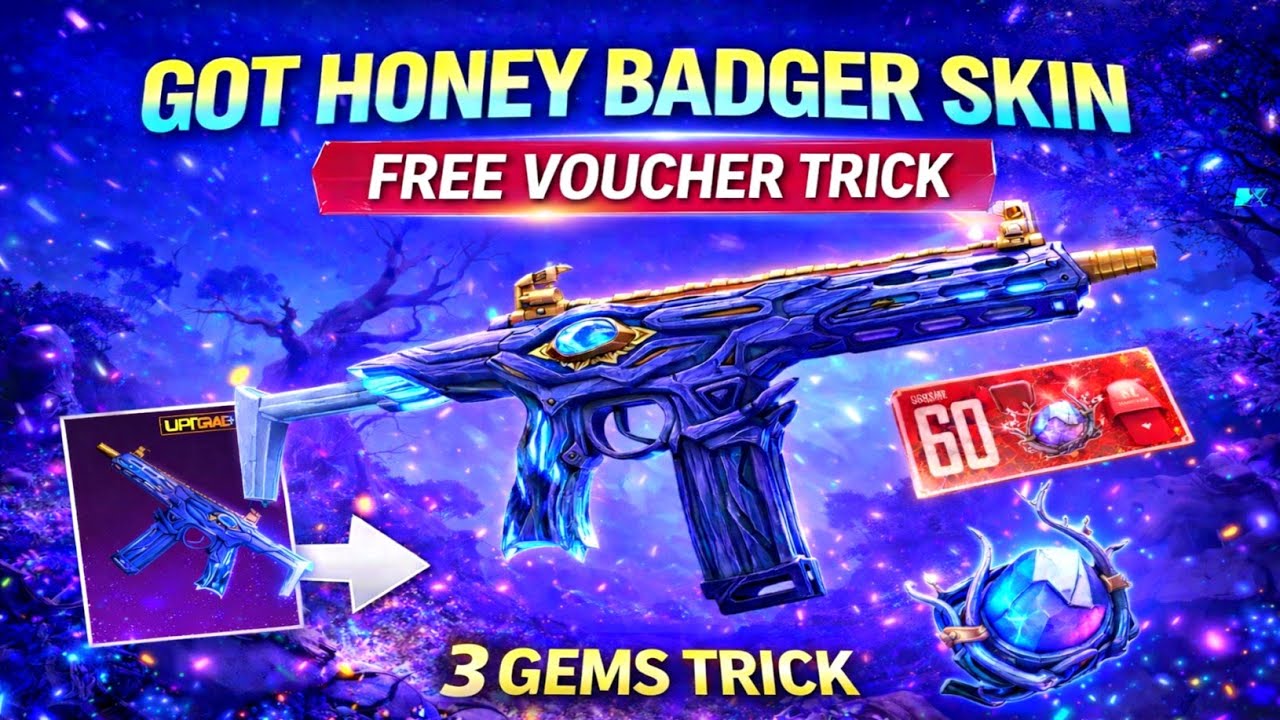😍GOT UPGRADE HONEY BADGER SKIN WITH THIS TRICK | BGMI ULTIMATE SET OPENING | GET 3 ULTIMATE GEMS
