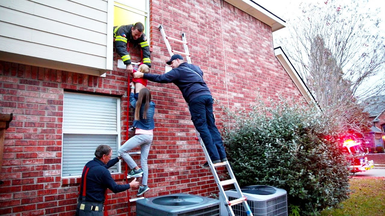 EMERGENCY FIRE RESCUE TRAINING!! SECOND STORY FIRE DRILLS!