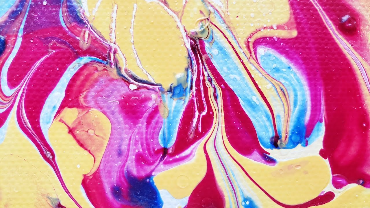 WATER MARBLING WITH NAIL POLISH ON MINI CANVAS