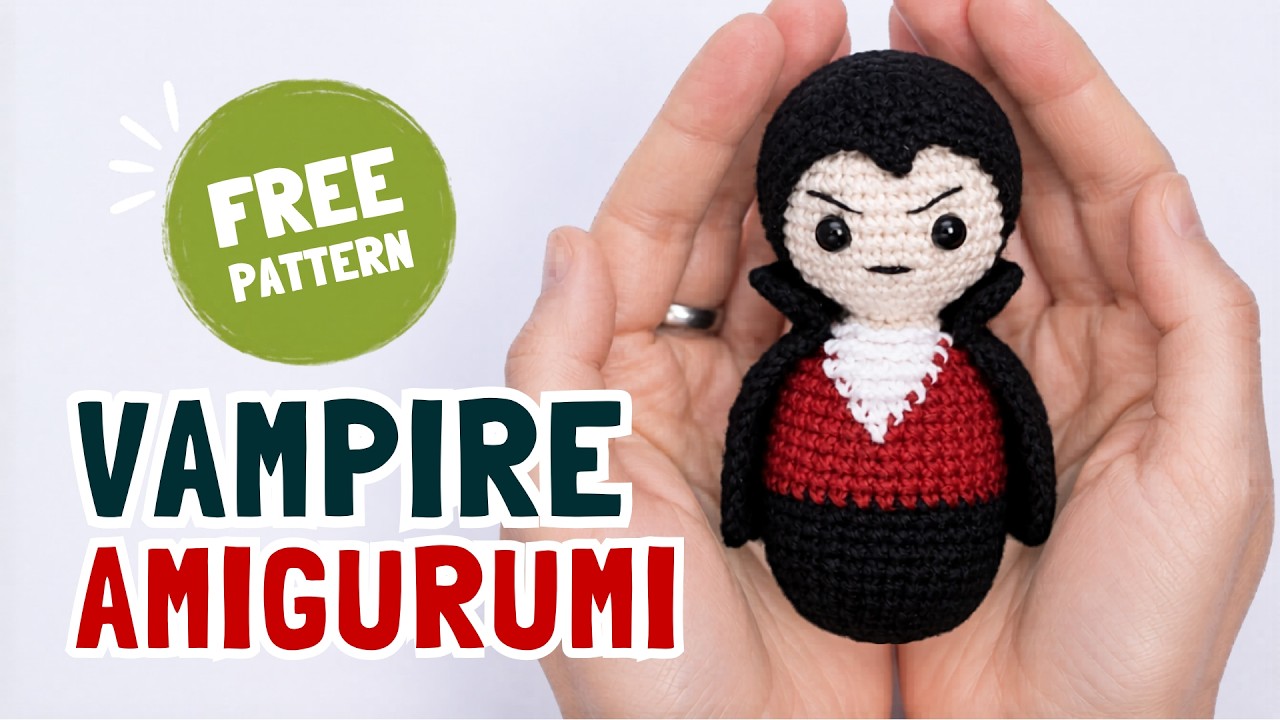Free vampire crochet pattern | easy & quick amigurumi Halloween project