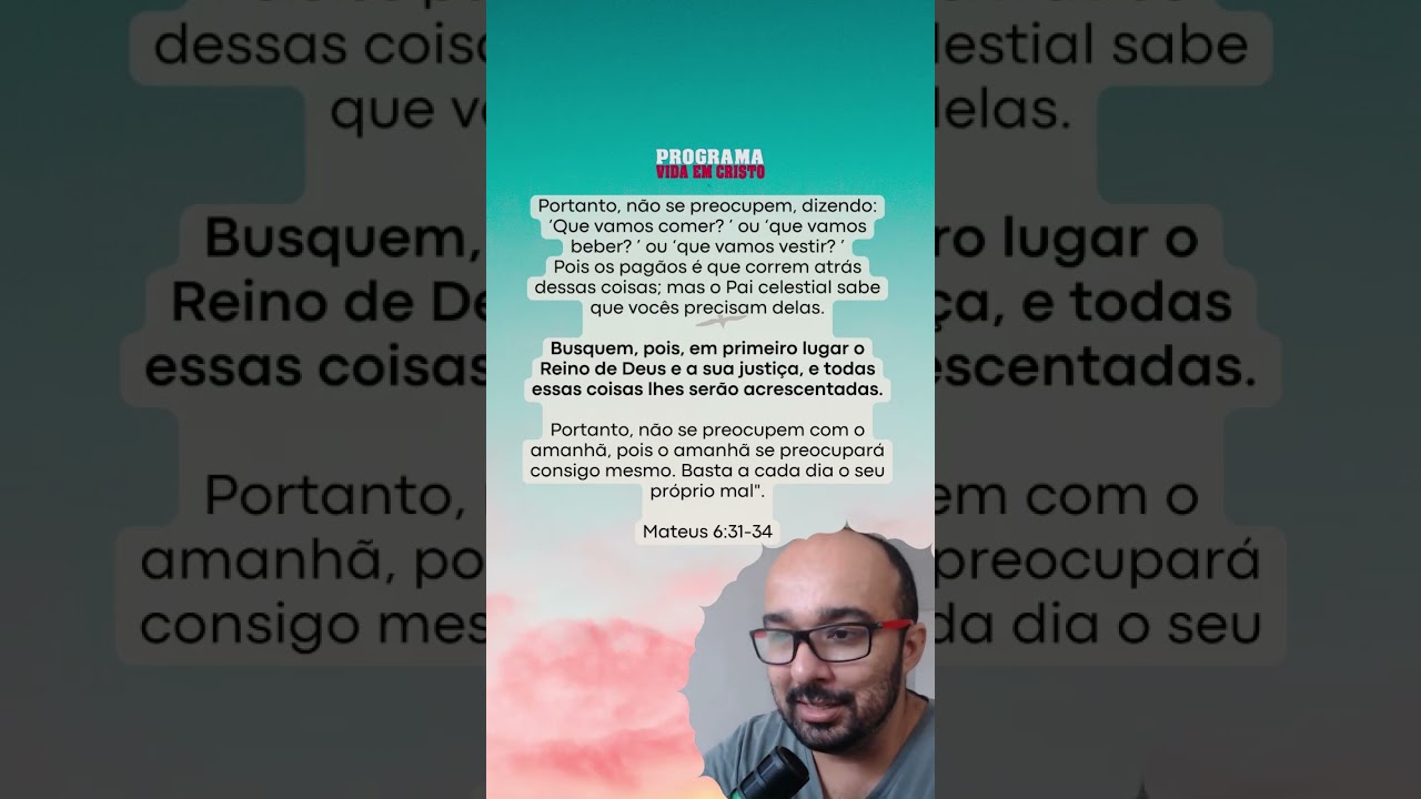 Sustento de Deus | Programa Vida em Cristo #programavidaemcristo #palavradedeus #vers&iacute;culo