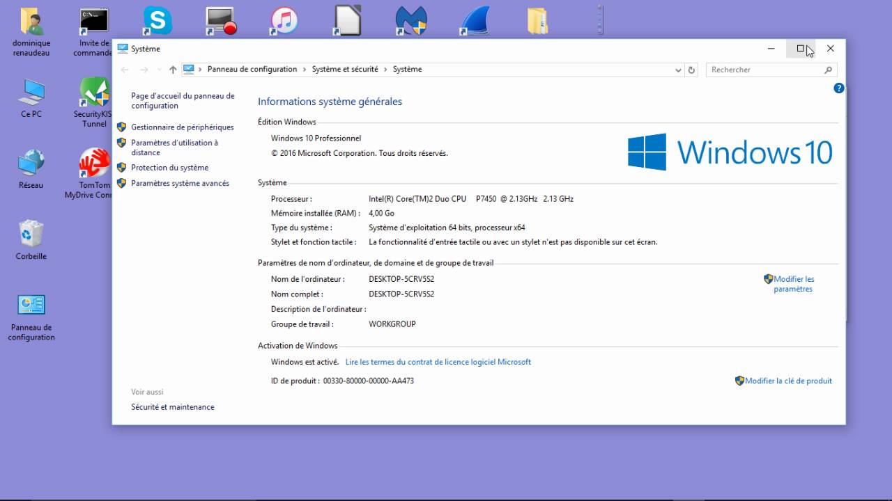 Ic&ocirc;nes Windows 10