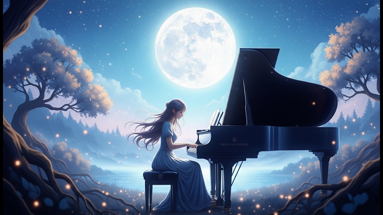 Peaceful Sleep Music: Calm Moonlight Piano Music for 🌙Deep Sleep