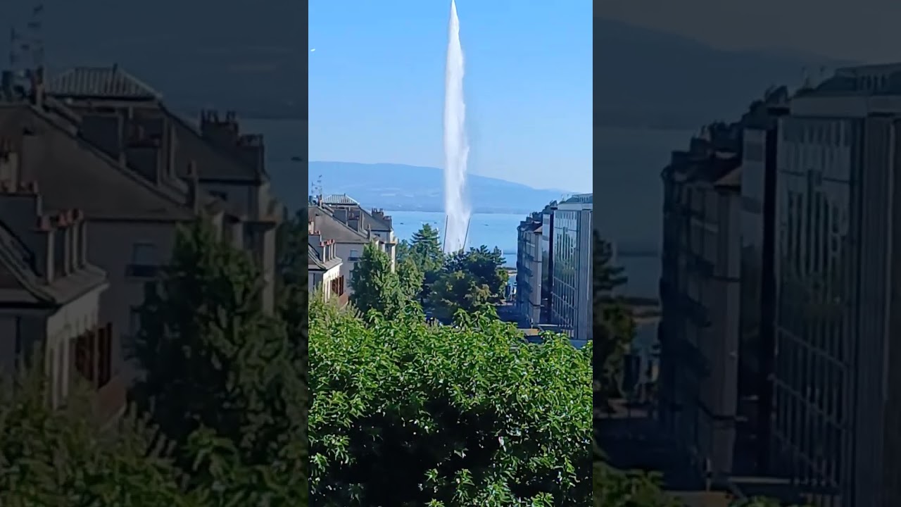 The Geneva Water Fountain (Jet d'Eau), Promenade de l&rsquo;Observatoire, #Switzerland #Travel #shorts