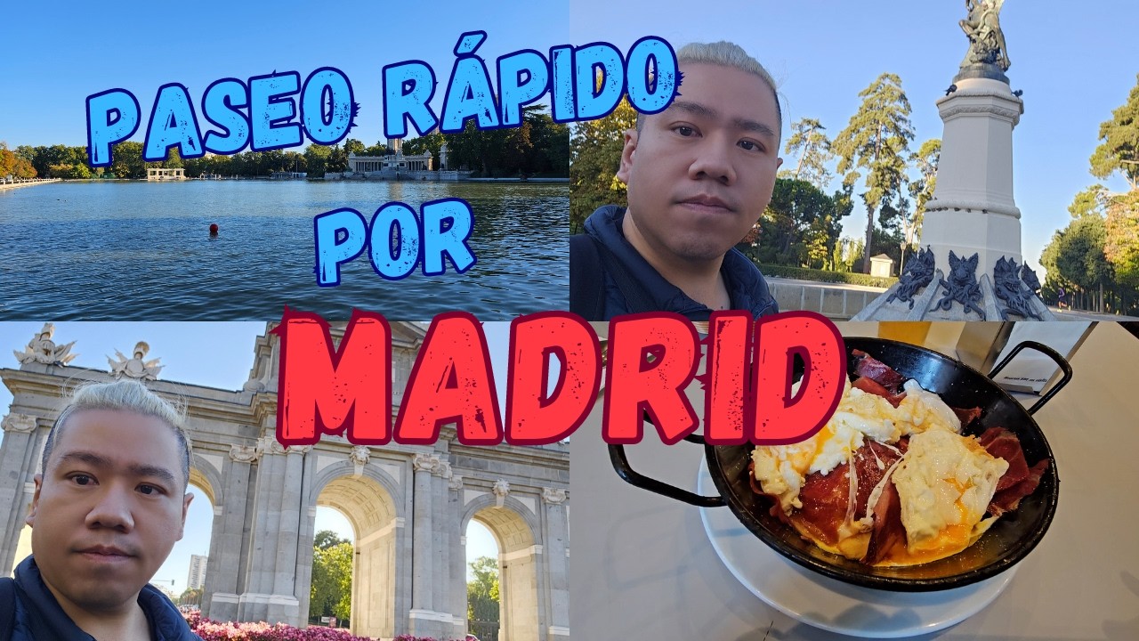 Del aeropuerto Barajas al centro de Madrid! Peruano Japonés visitando el parque de el retiro!