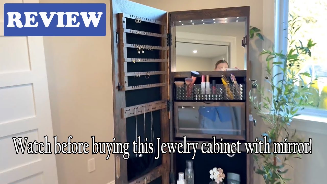 TJYGO 360° Swivel Jewelry Cabinet with Mirror Review - See before you buy
