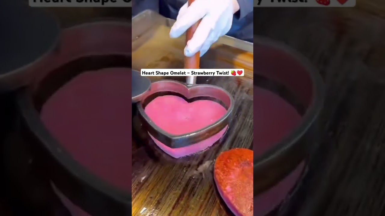 Heart Shape Strawberry Omelet | Sweetest ASMR Cooking Ever! 🍓❤️