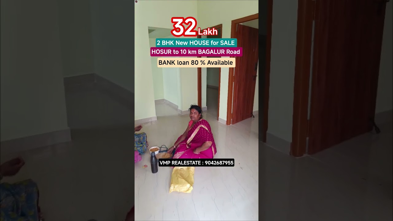 32 Lakh 2 BHK New House for sale , HOSUR to 10 km BAGALUR Road . 9042687955 .