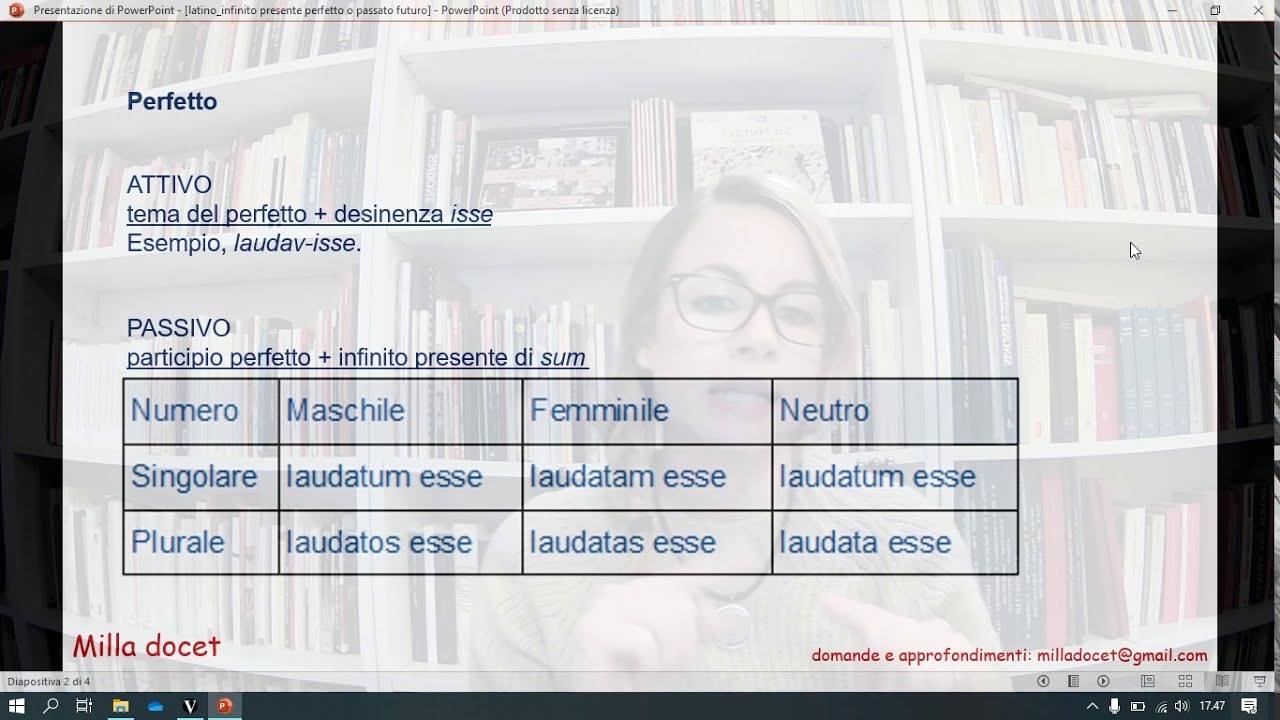 latino Infinito Presente Perfetto o passato Futuro e usi
