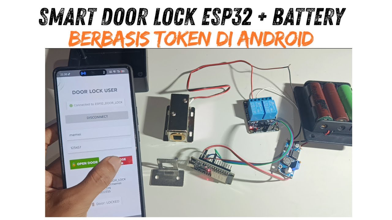 Cara Membuat Smart Door Lock ESP32 Kontrol Android (Bisa Pakai Baterai!)