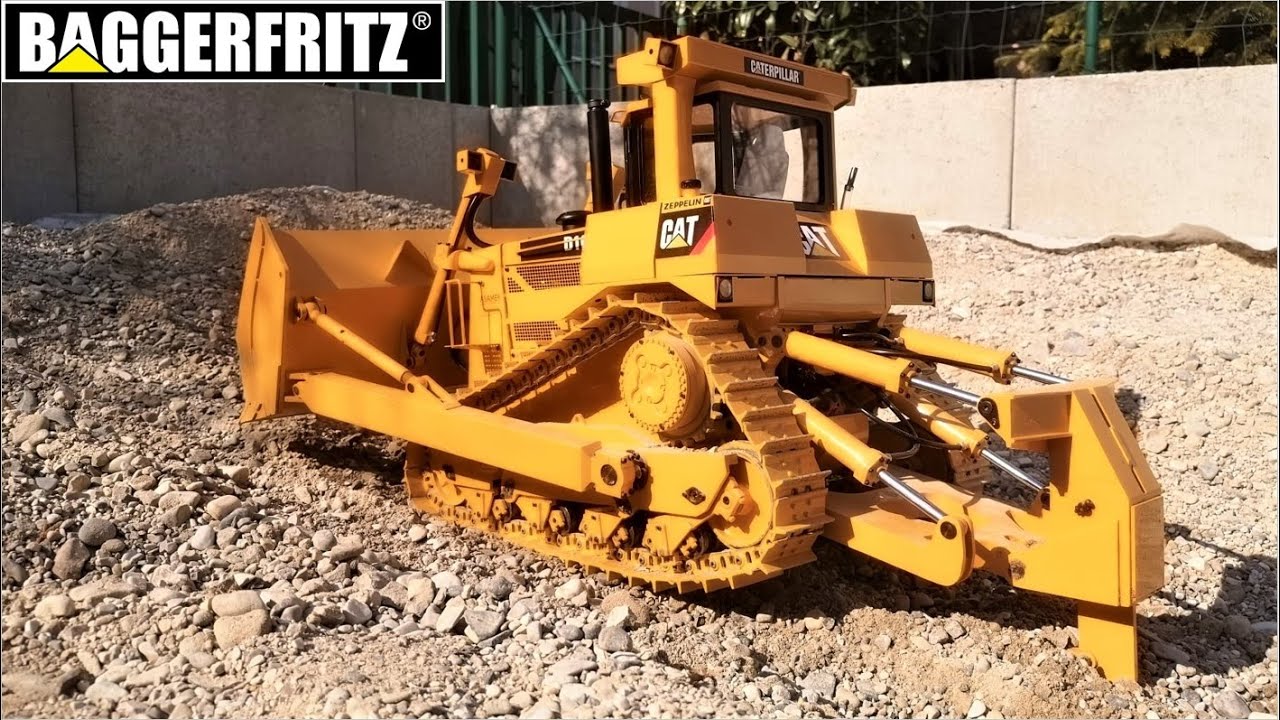 POWERFUL RC4WD Caterpillar D10T rc bulldozer is ripping ground