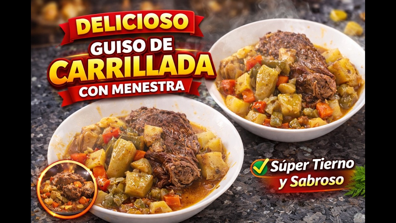 🔥 Carrillada en Guiso con Menestra ¡Súper Tierna y Llena de Sabor!