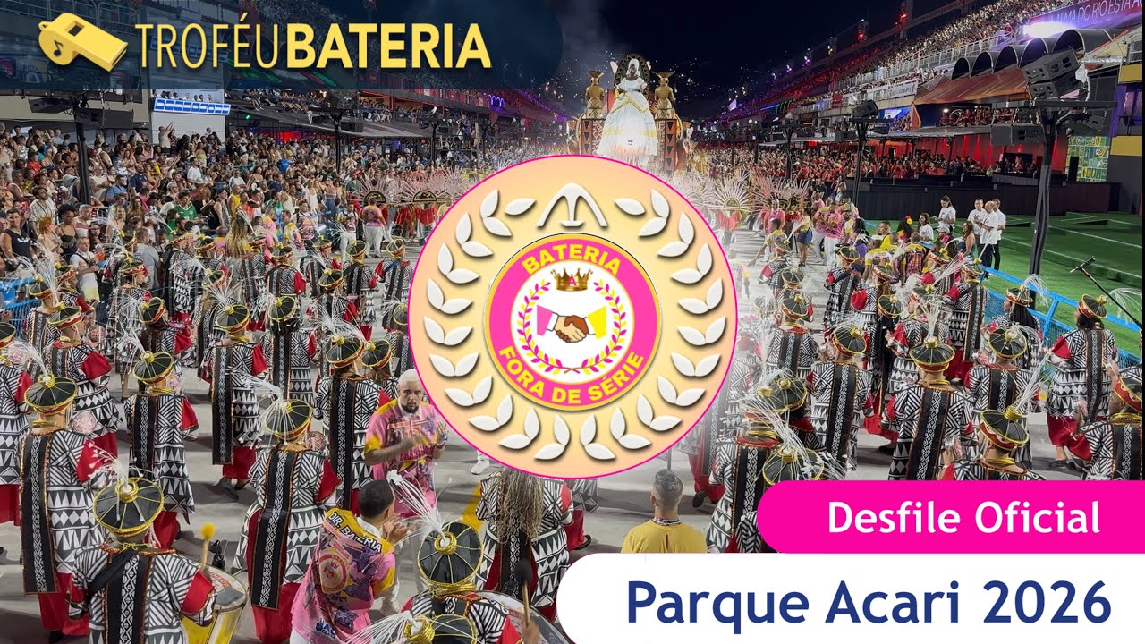 Bateria do Parque Acari no desfile oficial da Série Ouro de 2026