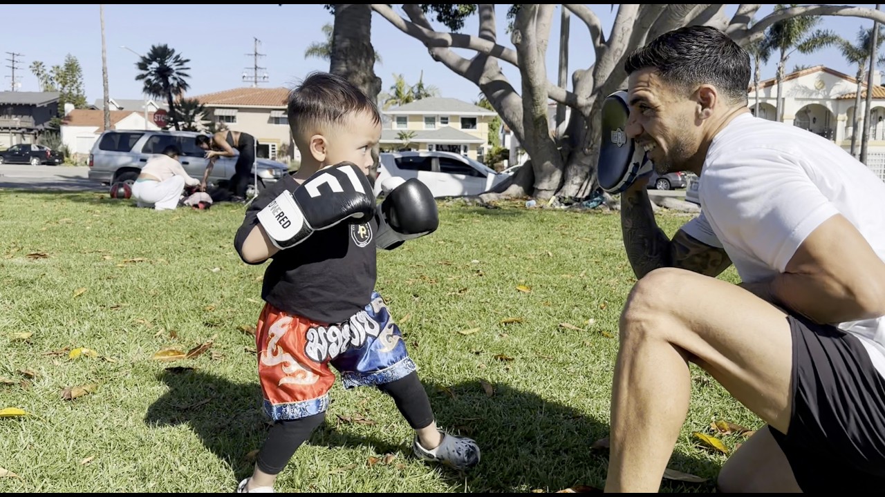 Toddler Trains Muay Thai at Outdoor Pop-Up in Long Beach (Goes HARD!) 🥊🔥