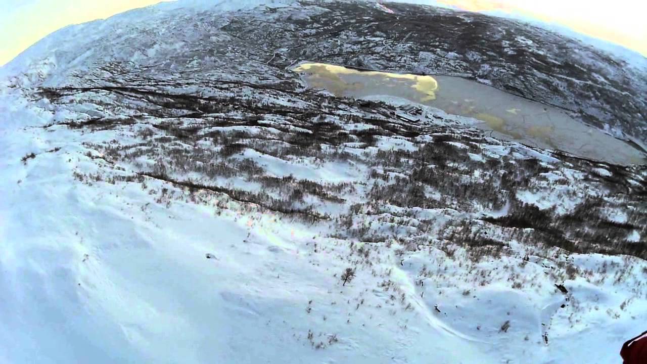 paragliding sulitjelma i litt vel mye vind 14.desember 2014