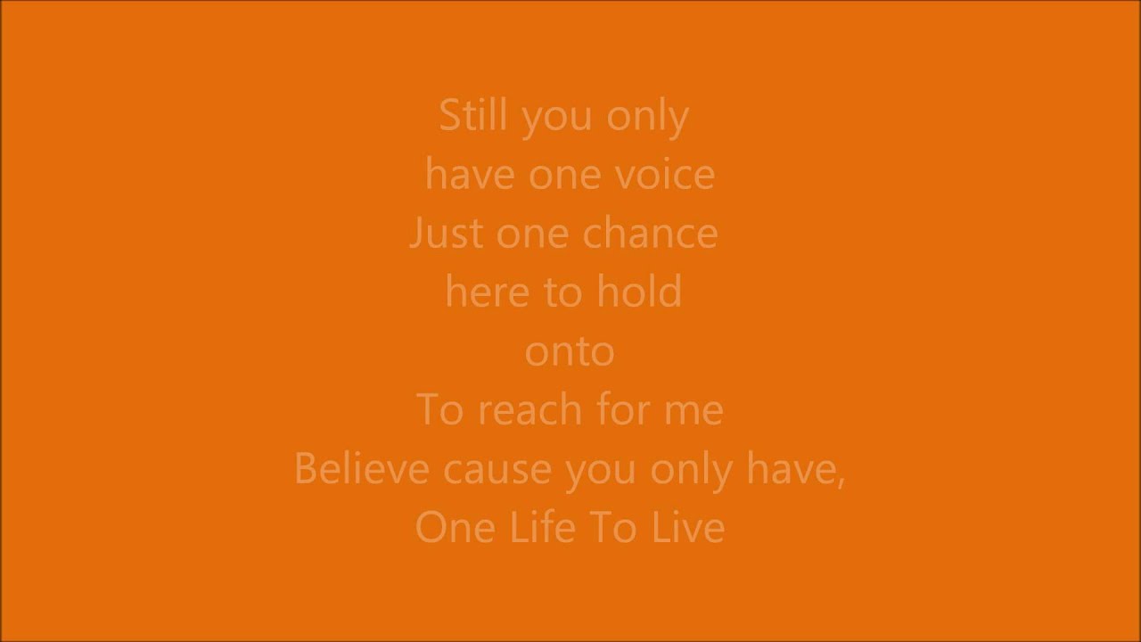 One Life To Live-Kristen Alderson Lyrics
