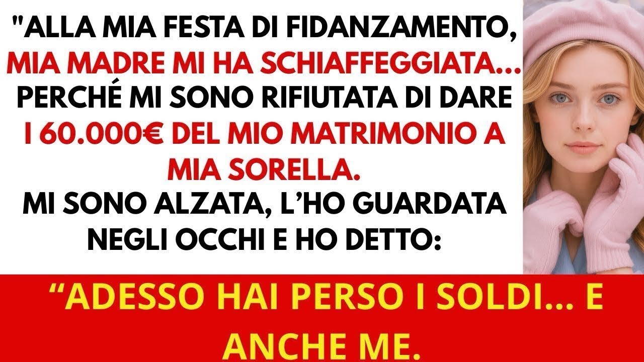 Mamma mi ha schiaffeggiata alla mia festa di fidanzamento per 60 000€ rifiutati a mia sorella