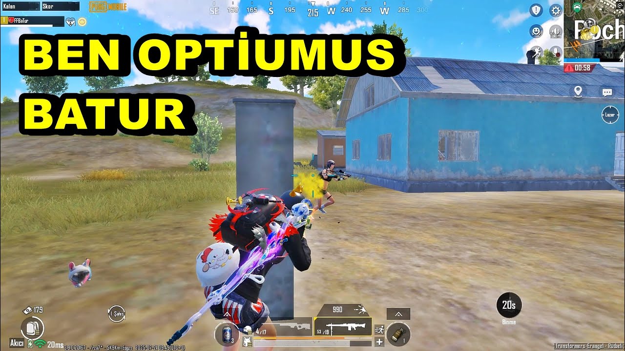 BEN OPTİUMUS BATUR İŞTE BURDAYIM ! BATUR GAME SOLO SQUAD PUBG MOBİLE