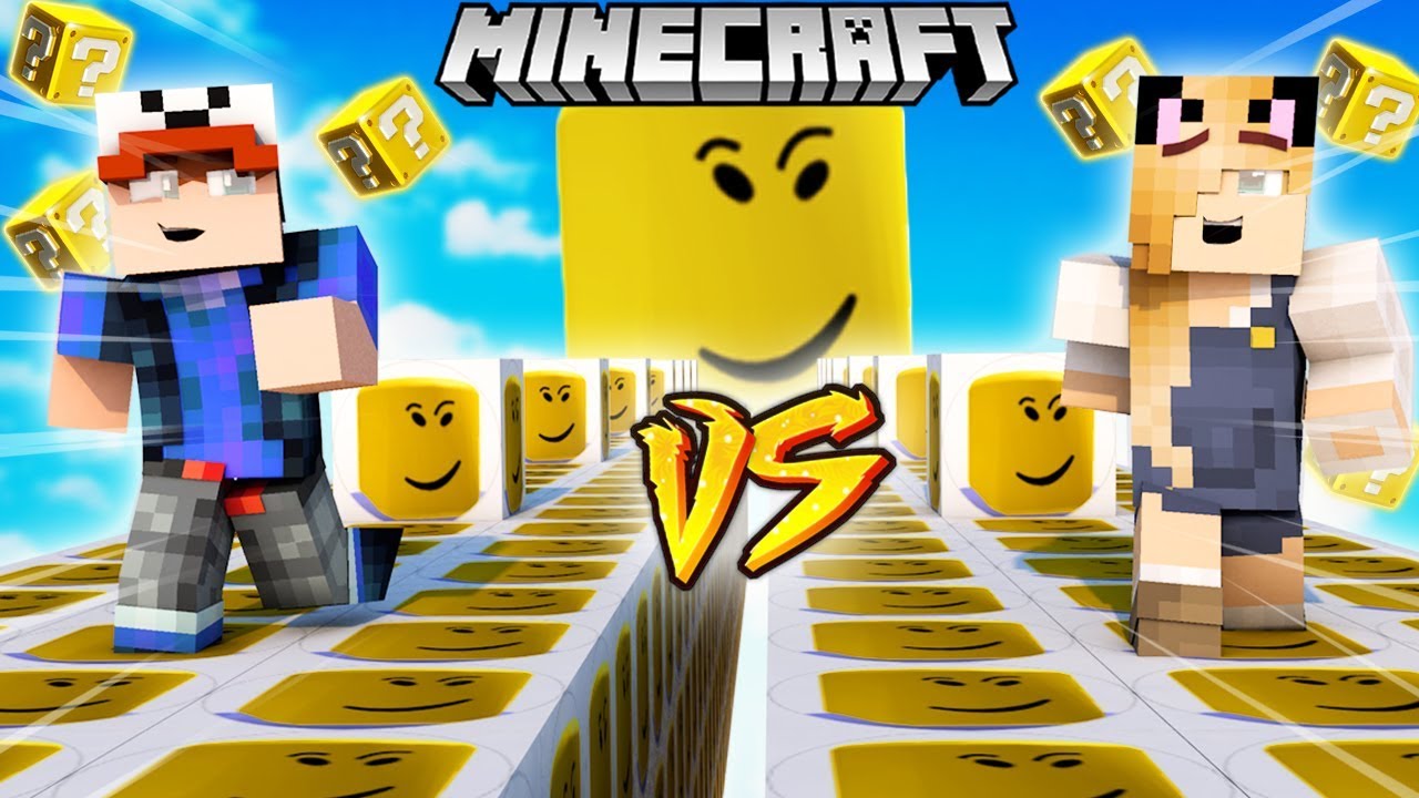 SZALONY WYŚCIG! - PODGLĄDACZ LUCKY BLOCKI MINECRAFT! (Lucky Block Race) | Vito vs Bella