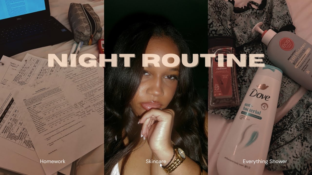 *realistic* night routine after school | study, skincare, reset