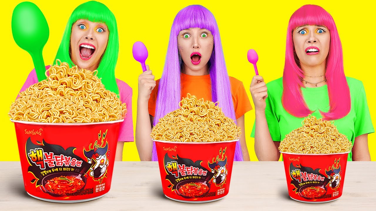 B&Uuml;Y&Uuml;K, ORTA, K&Uuml;&Ccedil;&Uuml;K BOY YEMEK MEYDAN OKUMASI || 123 GO! FOOD Son Bırakan Kazanır! Dev Ve Minik Yemek