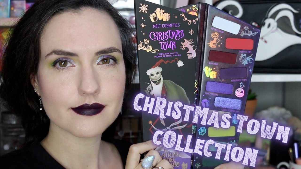 Melt Cosmetics x NIGHTMARE BEFORE CHRISTMAS Christmas Town Collection | Swatches, Tutorial + Review!